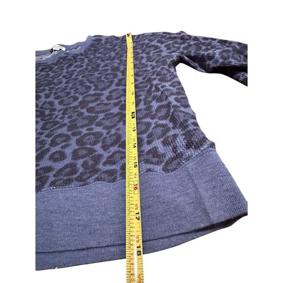 Splendid pj set - long sleeve jogger pants - sz small- leopard thermal waffle bl - Picture 3 of 12